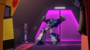 a gif of soundwave dancing from cyberverse